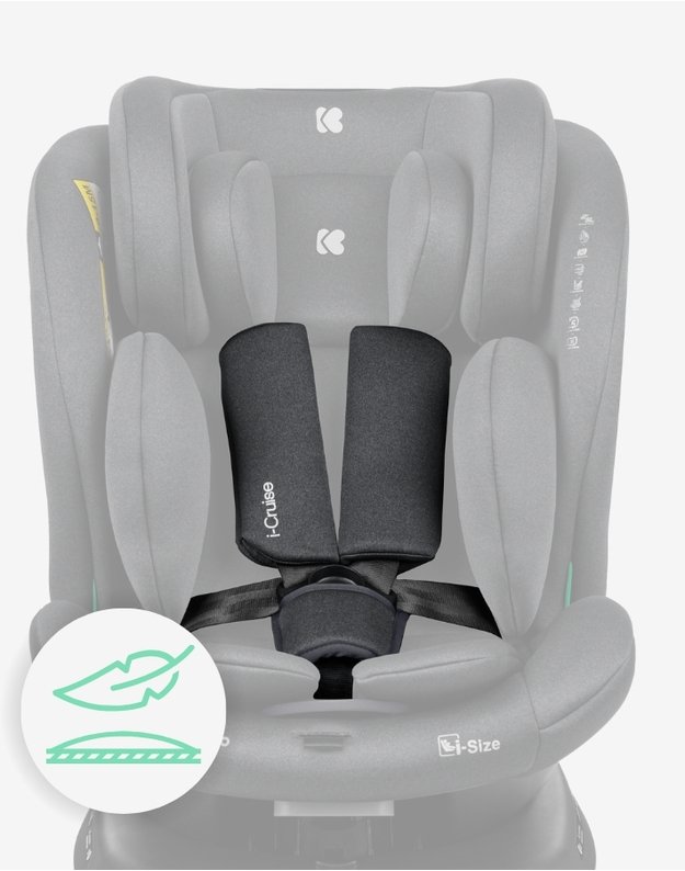 Automobilinė kėdutė  Kikka Boo i-Cruise Dark Grey – i-Size (40-150 cm)