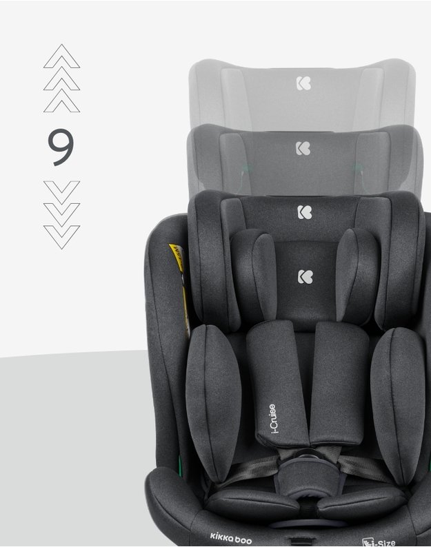 Automobilinė kėdutė  Kikka Boo i-Cruise Dark Grey – i-Size (40-150 cm)