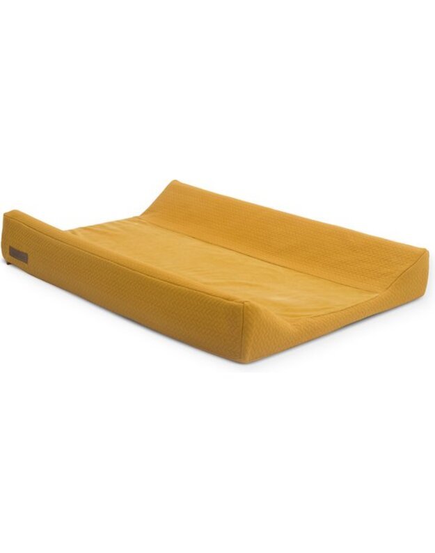 Jollein vystymo kilimėlio užvalkalas Brick Velvet Mustard 50x70 cm – minkštas ir stilingas