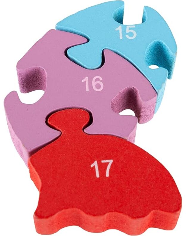 Medinė abėcėlės dėlionė Hey! Play! Alligator Puzzle – edukacinis žaislas vaikams 2