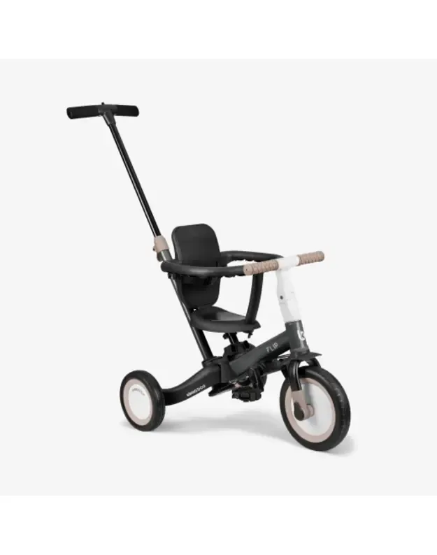 KikkaBoo Flip 5in1 triratukas Black – daugiafunkcis augantis su vaiku