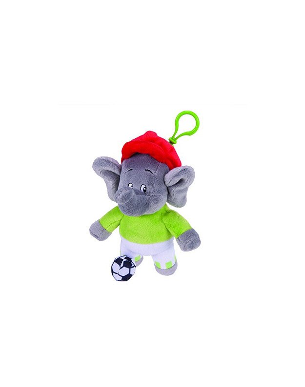 Benjamin Blümchen futbolininkas pliušinis žaislas su garsu ir segtuku 15 cm