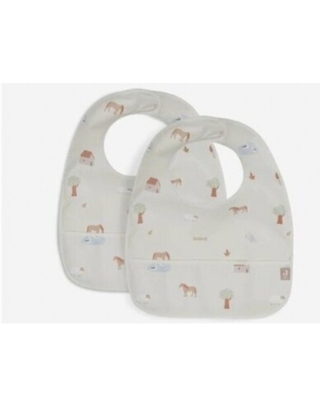 Jollein waterproof bib with pocket Farm 2pcs