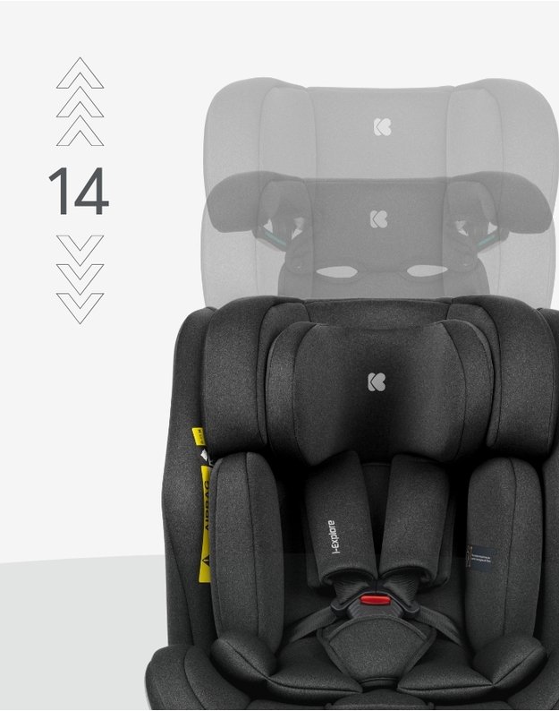 Automobilinė kėdutė Kikka Boo i-Explore Dark Grey – i-Size (40-150 cm)