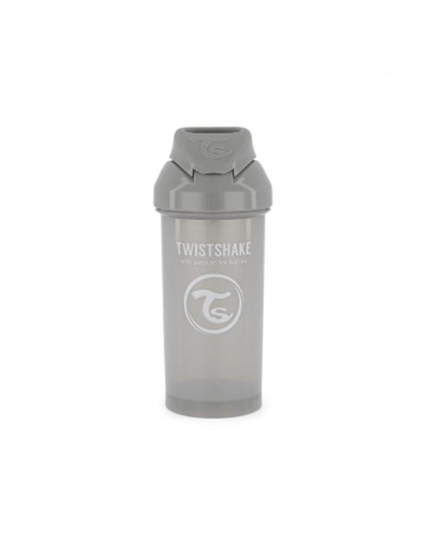 Twistshake pilkas buteliukas su šiaudeliu 360 ml nuo 6 mėn. 78680