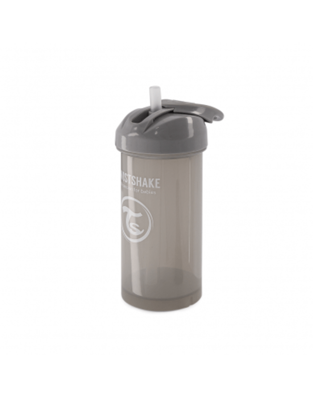 Twistshake pilkas buteliukas su šiaudeliu 360 ml nuo 6 mėn. 78680 2