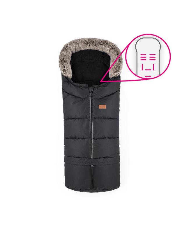 PETITE&MARS Arctic Horizontal 4in1 Footmuff Forever Black 
