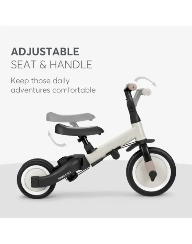 KikkaBoo Flip 5in1 triratukas Beige – daugiafunkcis augantis su vaiku 4