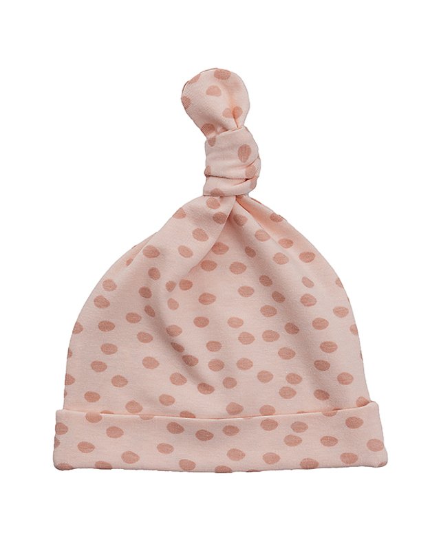LORITA kepurė - maukšlė su mazgeliu "Pink dots", art. 1152R