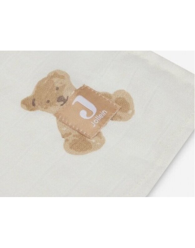 Jollein muslin cloth diaper set 115x115 Teddy Bear 2pcs.