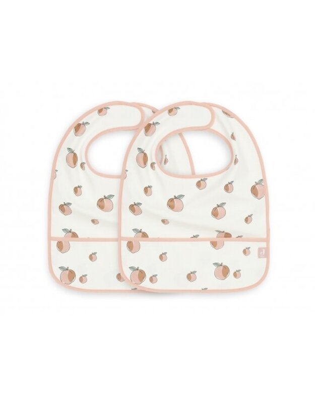 Jollein waterproof bib Bib with pocket Peach 2pcs.