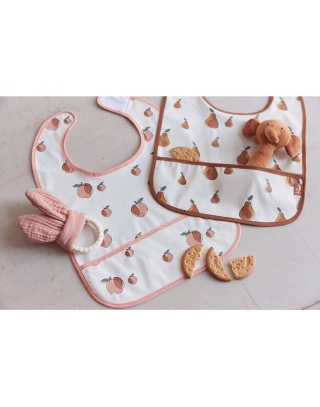 Jollein waterproof bib Bib with pocket Peach 2pcs. 2