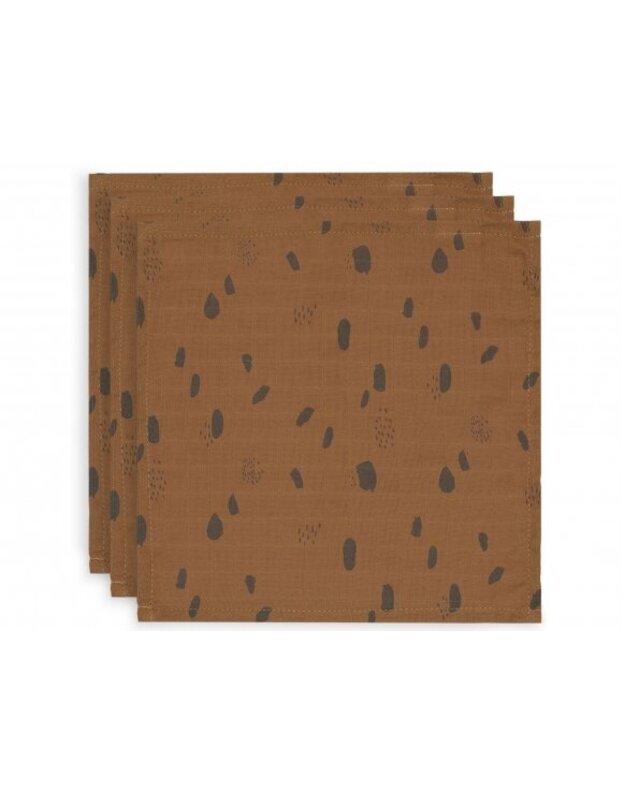Jollein muslino merliukai 15x21 cm Spot Caramel 3vnt