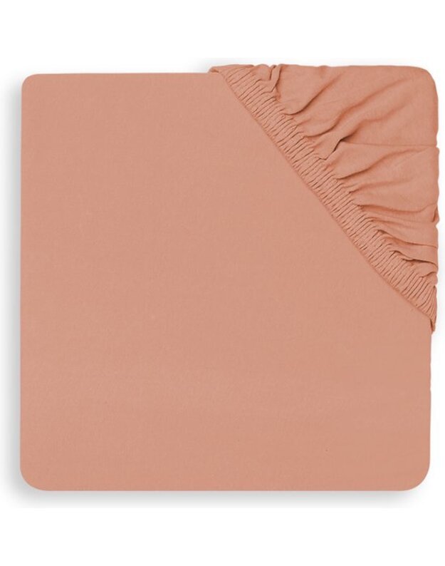 Jollein paklodė maniežui Jersey Rosewood 75x95 cm – medvilninė paklodė kūdikiui