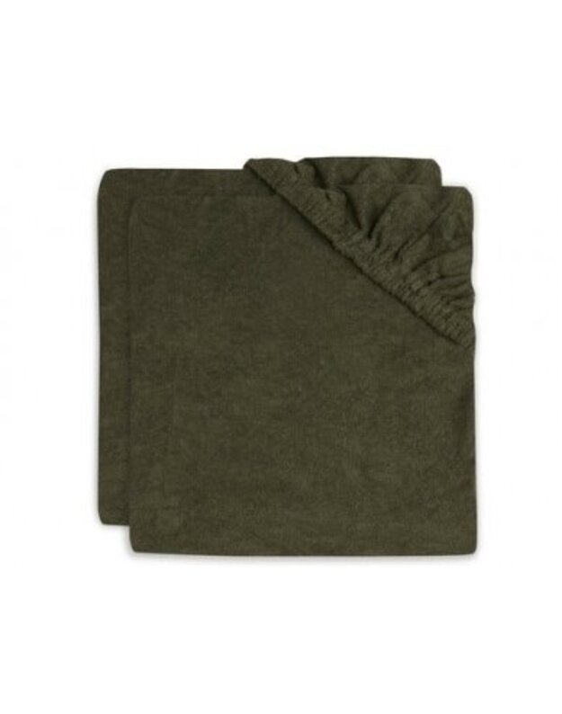 Jollein vystymo pagalvės užvalkalas Badstof Leaf Green 50x70 cm 