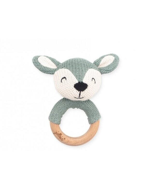 Jollein teether-rattle "Deer" Ash Green