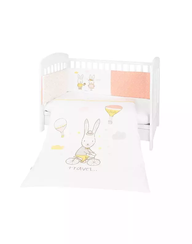 Kikkaboo Game Eu Triušiai įsimylėję 60/120 cm ,2 dalių patalynės komplektas.