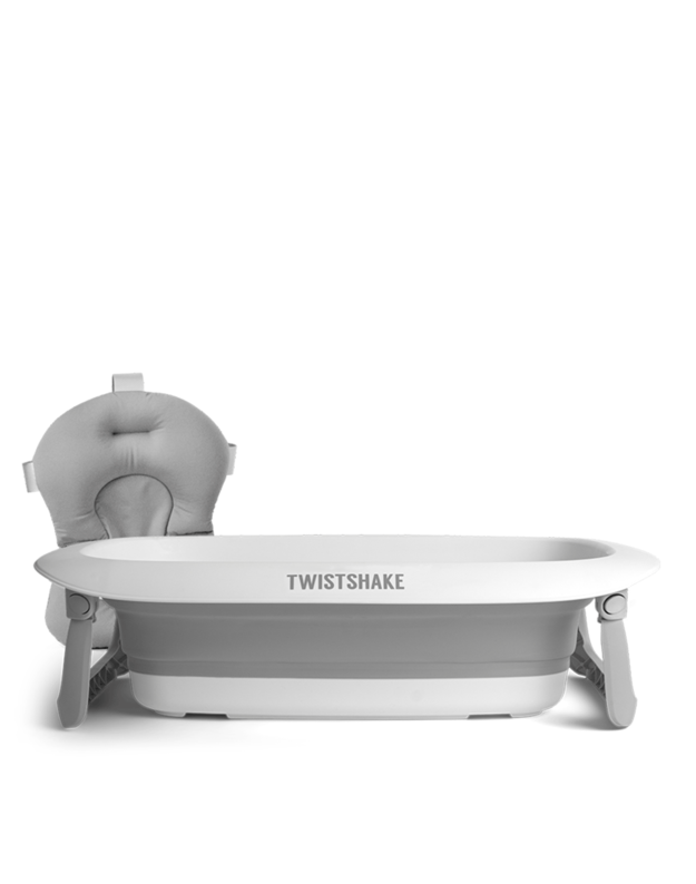  Twistshake Foldable Baby Bath with Pillow Pastel Grey  78538