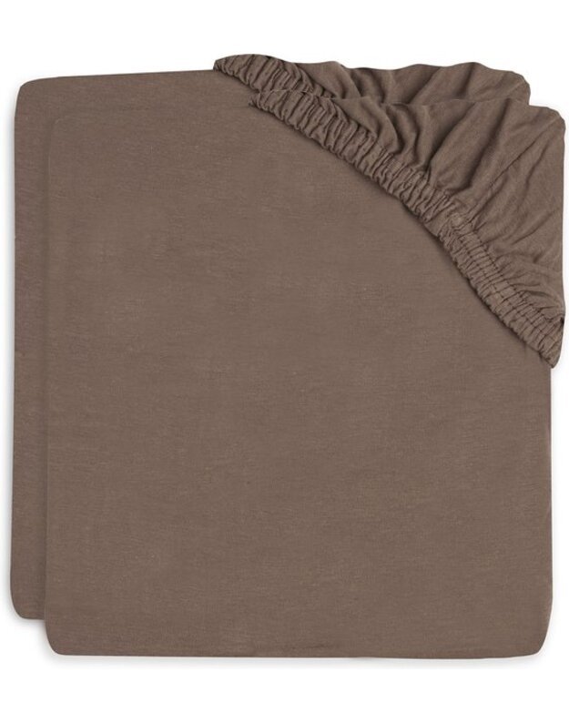 Jollein jersey paklodės lopšiui 40/50x80/90 cm Chestnut (2 vnt.)