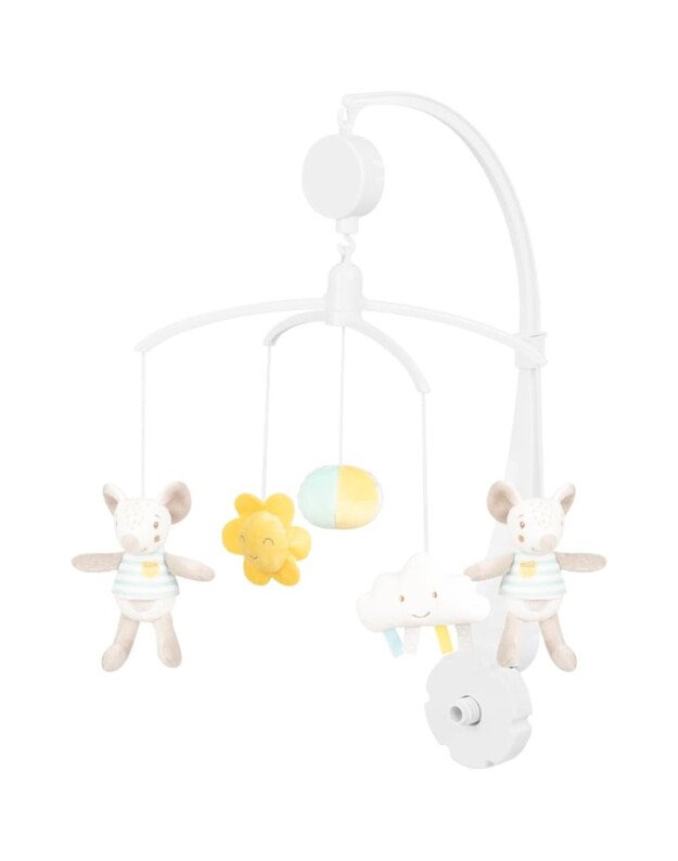 Muzikinė karuselė kūdikiui Joyful Mice – raminanti lopšinė ir žaismingas dizainas