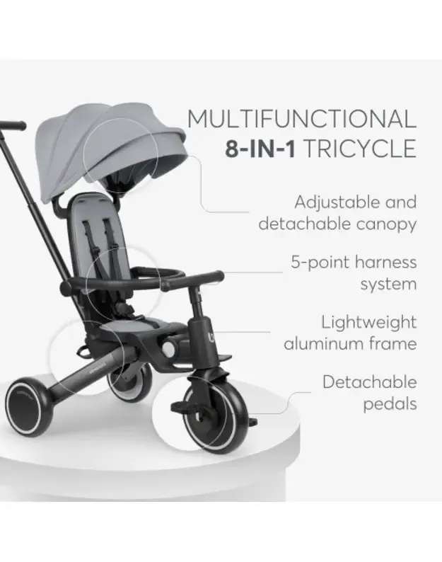 Trix 2 Grey 8in1 Tricycle