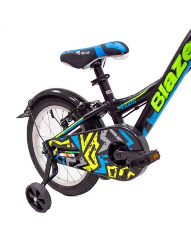 4KIDS Vaikiškas dviratis Blaze 16", aliuminis, juodas 4