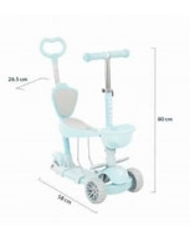 Makani Bonbon 4in1 scooter Candy Blue with a handle