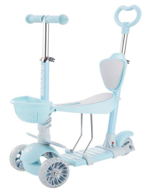 Makani Bonbon 4in1 paspirtukas Candy Blue su rankena