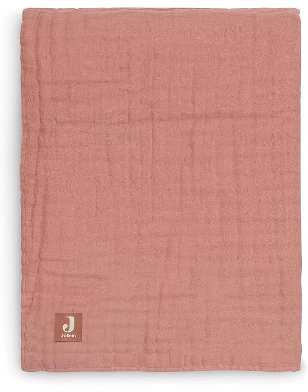 Jollein medvilninis pledukas kūdikiui Wrinkled Rosewood 75x100 cm