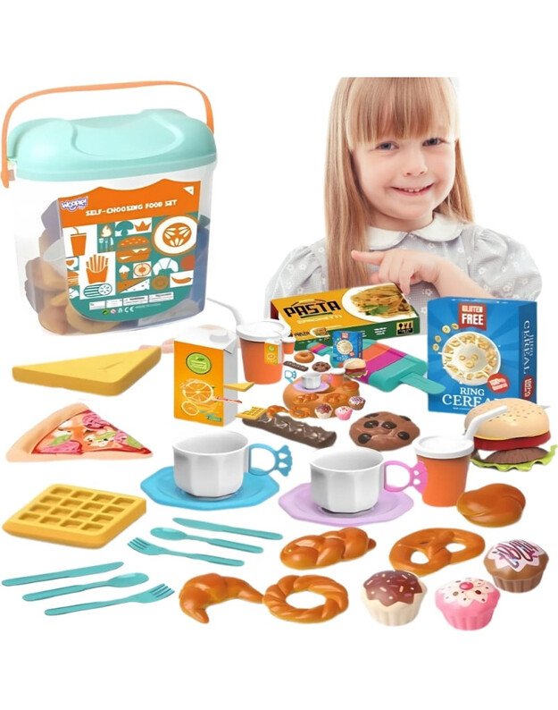 Woopie mažojo konditerio rinkinys – saldumynai ir desertai kibirėlyje, 40 detalių