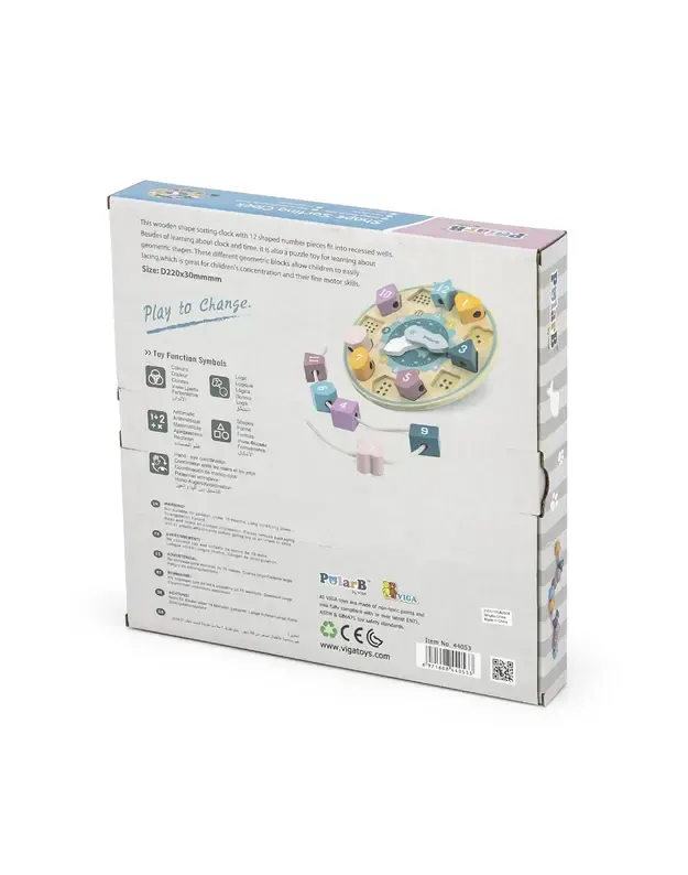Medinis formelių rūšiavimo laikrodis vaikams – lavinamasis žaislas 2