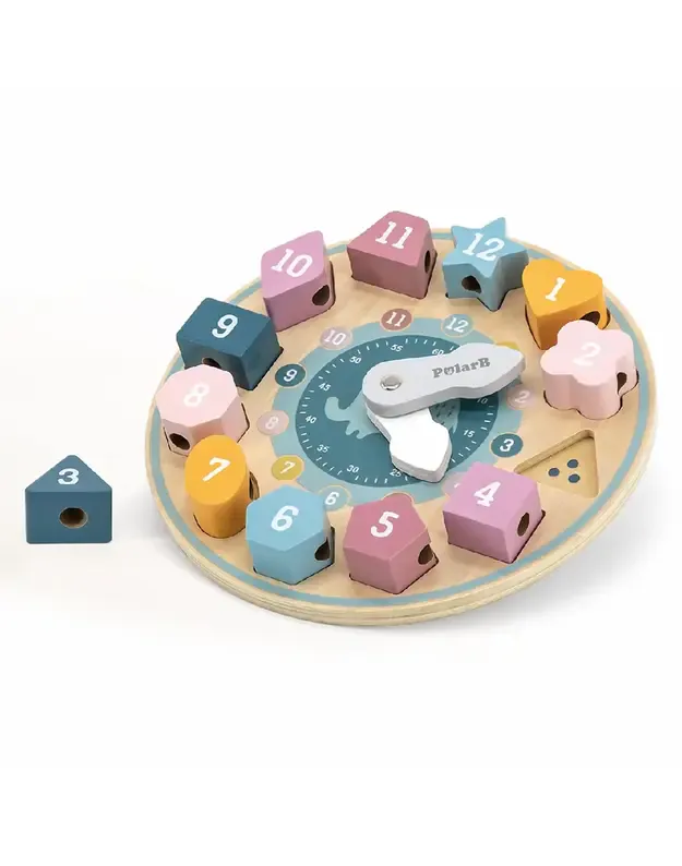 Medinis formelių rūšiavimo laikrodis vaikams – lavinamasis žaislas
