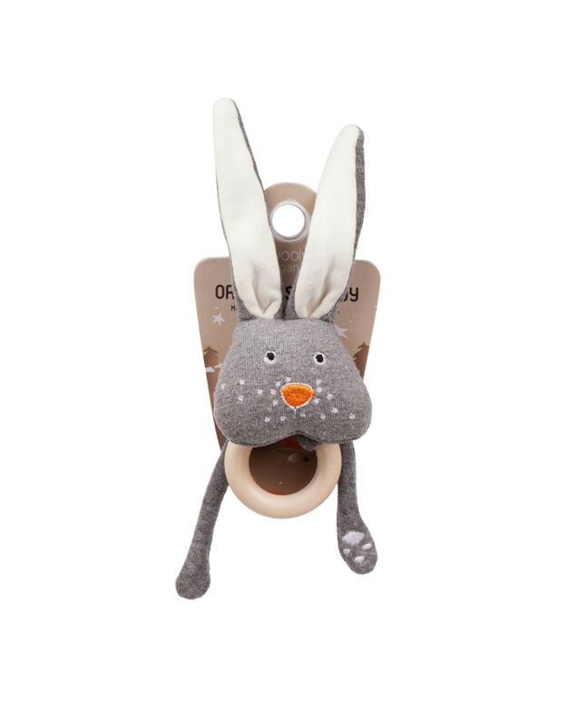 WOOLY ORGANIC žaisliukas-kramtukas "Bunny", ekologiška medvilnė, art. 603