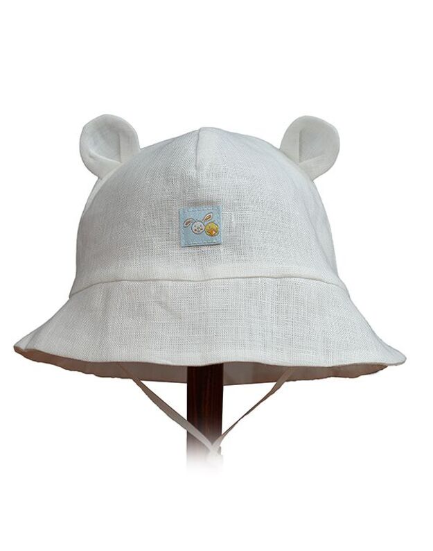 LORITA lininė skrybėlė su meškučio ausytėmis, art. 0627