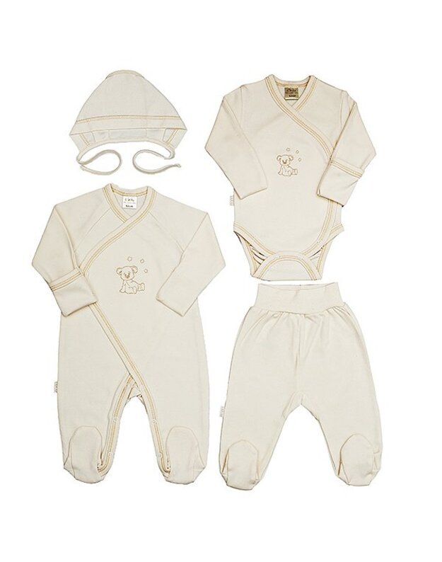 LORITA 4 pcs. gift set Welcome little one in bag cotton art. 1835 mybaby.lt