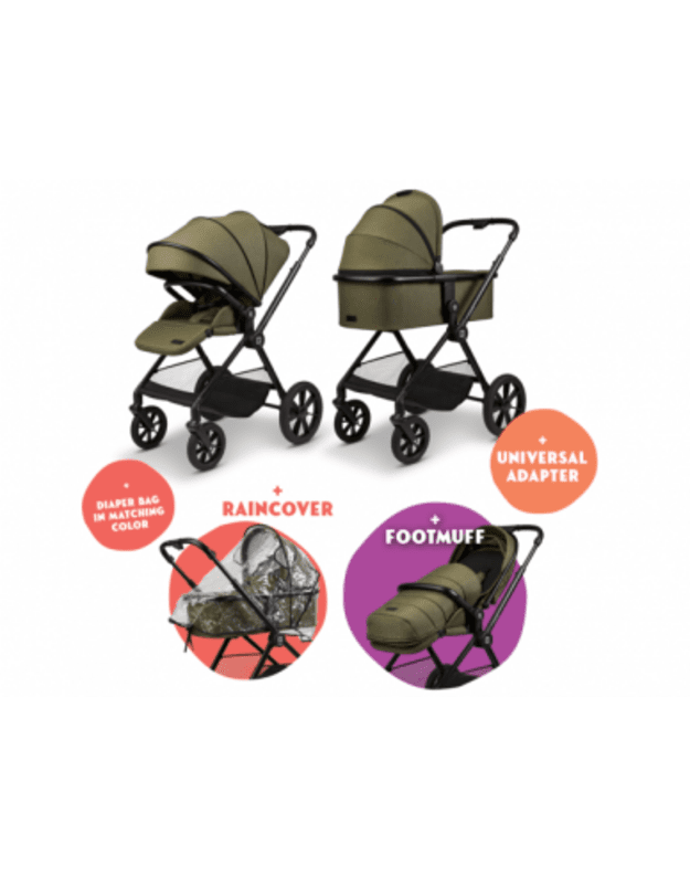 Universal stroller Moon CLICC 2IN1 Moss Melange