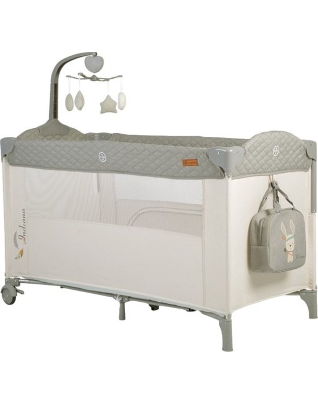 Cangaroo Indiana Travel Cot Grey – compact & practical baby bed