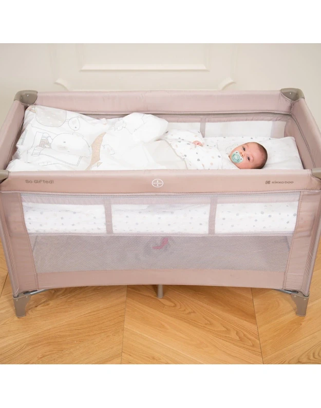 KikkaBoo So Gifted PLUS Travel Cot Beige 