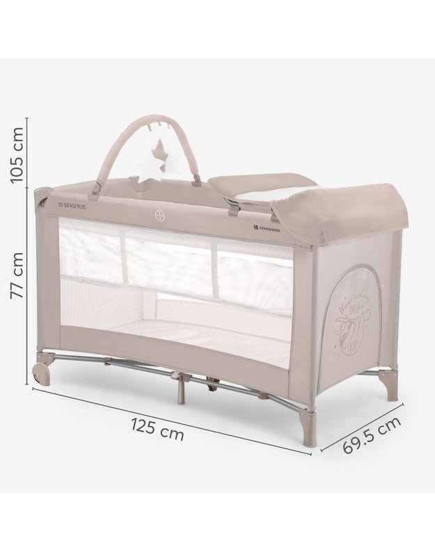 KikkaBoo So Gifted PLUS Travel Cot Beige 