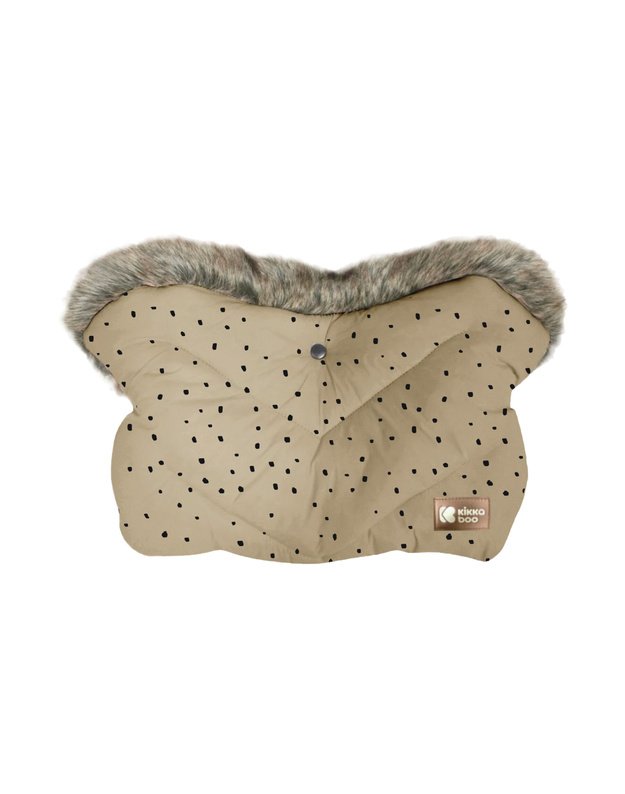 ​KikkaBoo Stroller Mitten - Luxury Fur Dots Beige