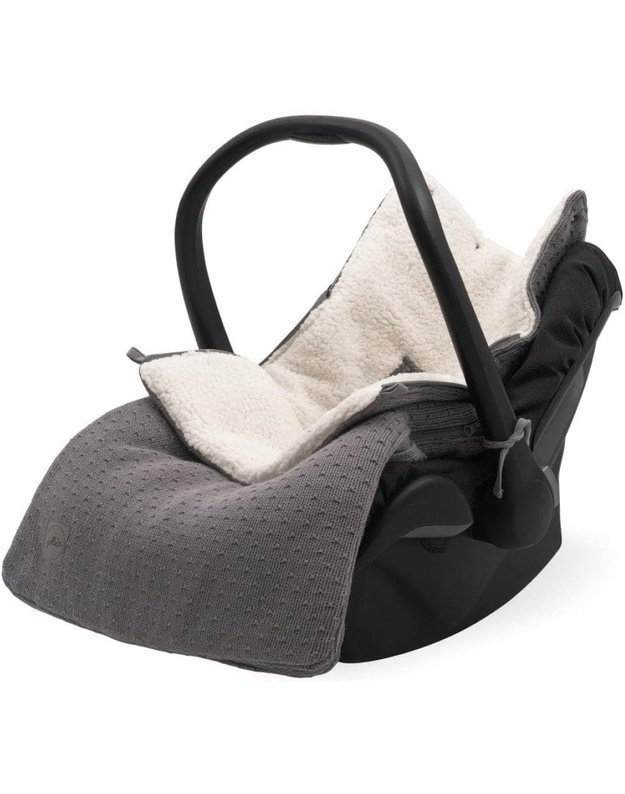 Jollein Bliss Knit Footmuff for Car Seat & Stroller, Storm Grey, 82×42 cm
