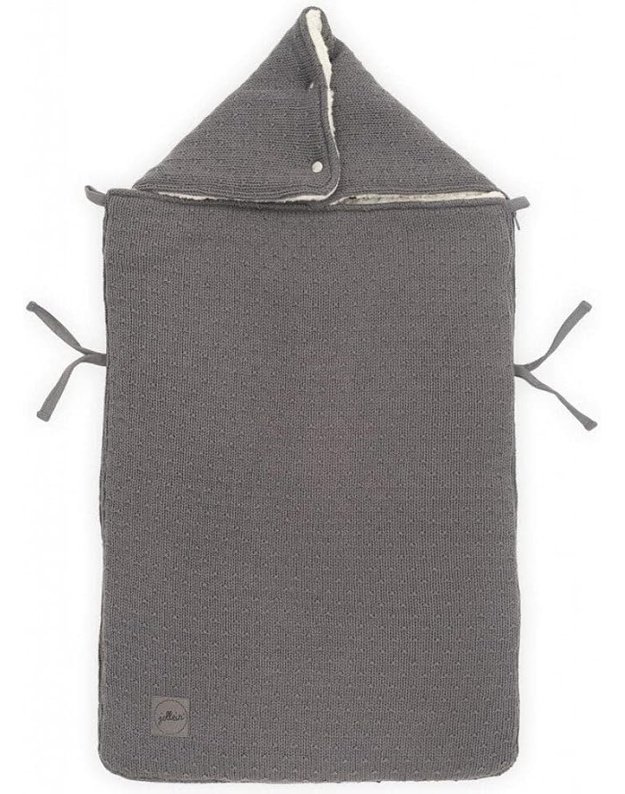 Jollein Bliss Knit Footmuff for Car Seat & Stroller, Storm Grey, 82×42 cm