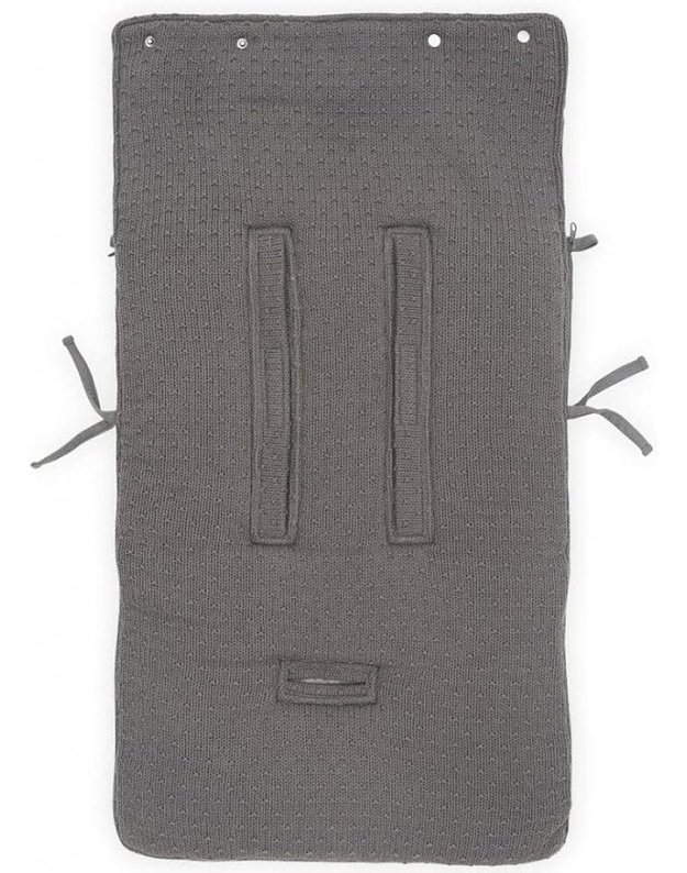 Jollein Bliss Knit Footmuff for Car Seat & Stroller, Storm Grey, 82×42 cm