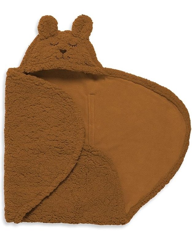 Jollein Bunny Baby Wrap Blanket 100x105 cm Caramel Brown