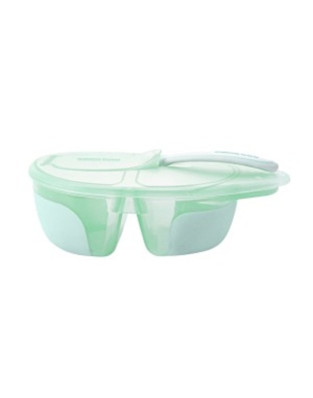 KikkaBoo “Tasty” Food Box with Two Compartments & Utensil – Mint