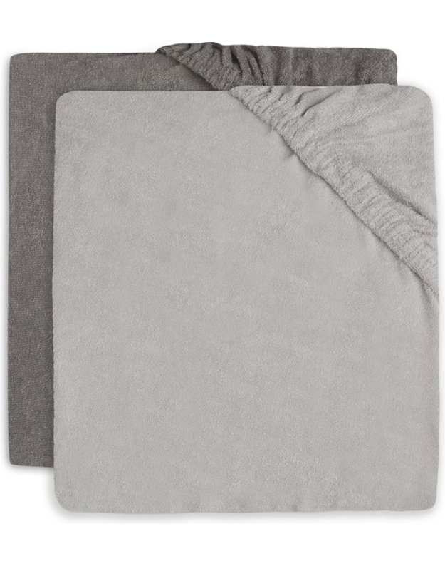 Jollein vystymo pagalvės užvalkalai 50x70 cm Soft Grey / Storm Grey &ndash; kilpiniai, 2 vnt.