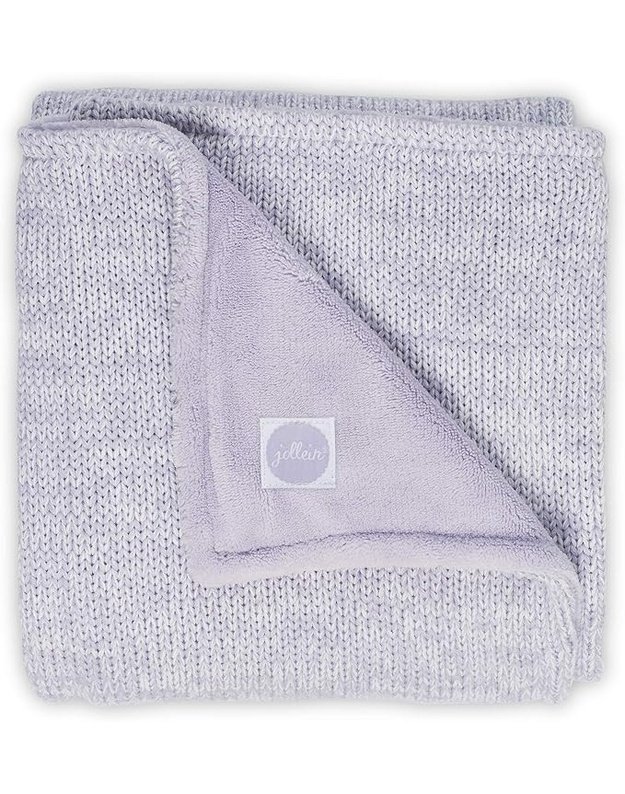 Jollein Melange Knit kūdikio antklodė Soft Lilac / Coral Fleece 75 x 100 cm