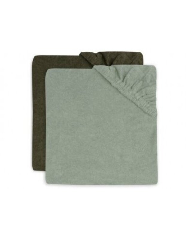 DEVELOPMENT BOARD SHEETS JOLLEIN 50X70CM TERRY Ash green/Leaf green 2pcs