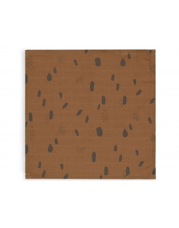 Jollein muslino audinio vystyklų rinkinys 115x115 cm Spot Caramel 2vnt