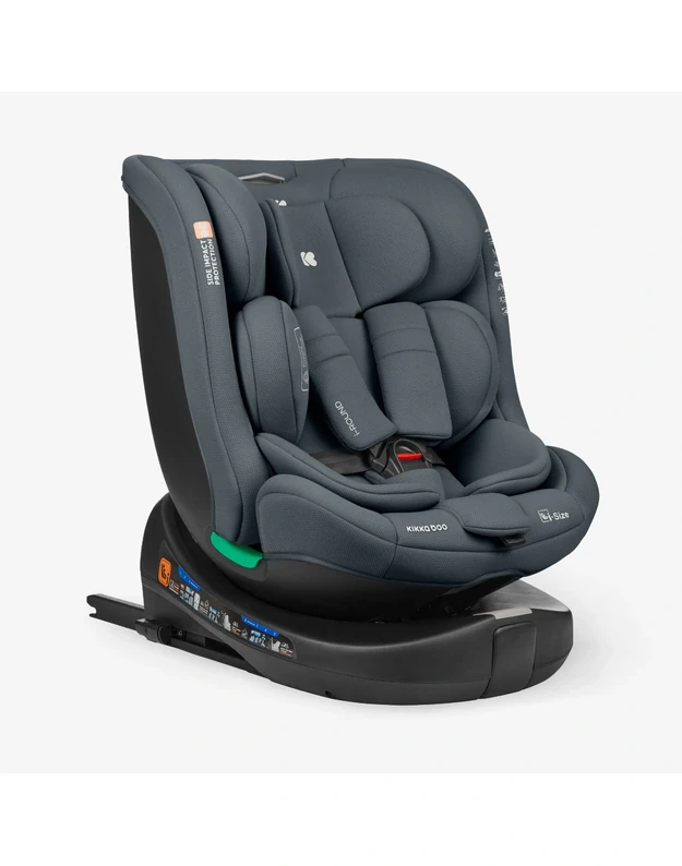 Automobilinė kėdutė KikkaBoo i-Round i-size 40-150cm Dark Grey